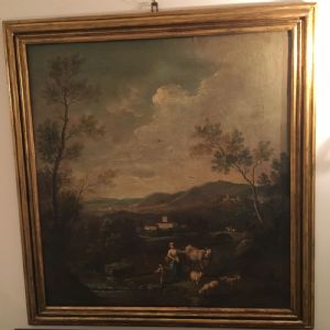 Paesaggio con figure dell'Settecento